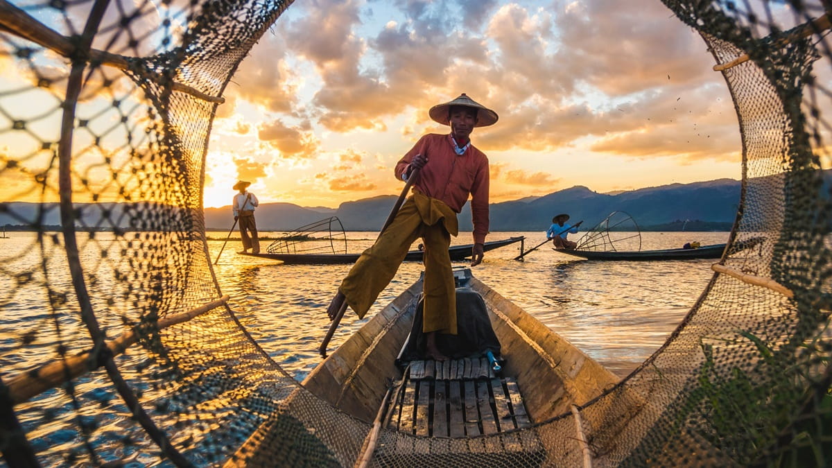 Fishing village, Myanmar.