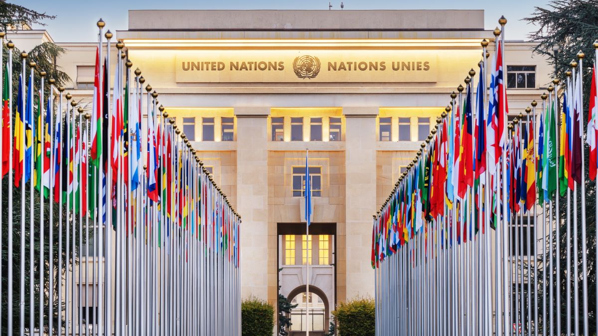 The Palais des Nations in Geneva, Switzerland.