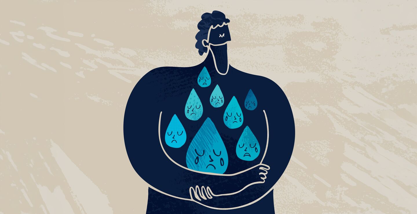 Illustration of person crying